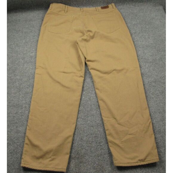 LL Bean Jeans Mens 40x33 Flannel Lined‎ Tan Workwear Winter Warm Outdoors - Picture 3 of 12